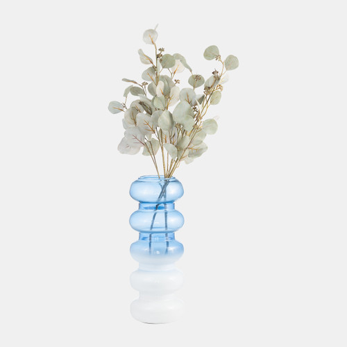 Sagebrook Home Glass 17"h Accordion Vase Blue Wishlist Create New