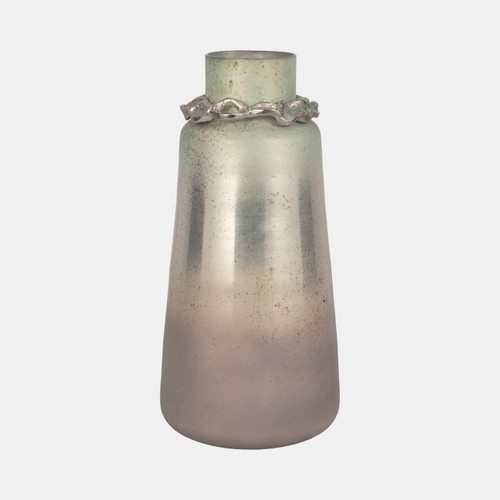 sagebrook home Glass 17"h vase W/bracelet nickle W/aloe Wishlist Create New