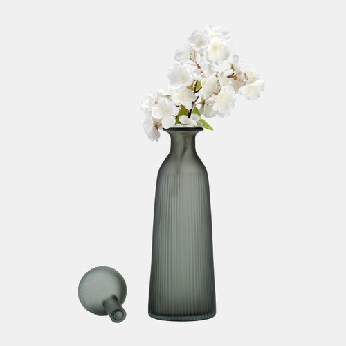 Sagebrook Home Glass 17"h Vase W/ Lid Green/smoke Wishlist Create New