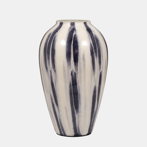 sagebrook home Glass 17" Striped Vase Black/white Wishlist Create New