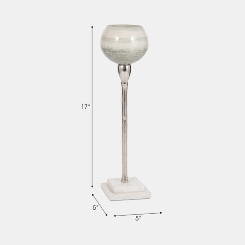 Sagebrook Home Glass 17" Votive Holder W Marble Stand Sage/silv Wishlist Create New