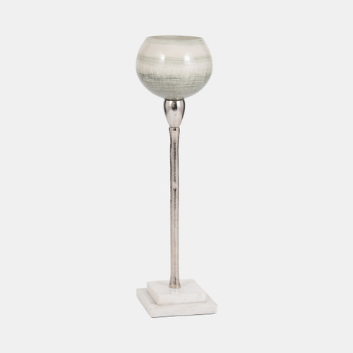Sagebrook Home Glass 17" Votive Holder W Marble Stand Sage/silv Wishlist Create New