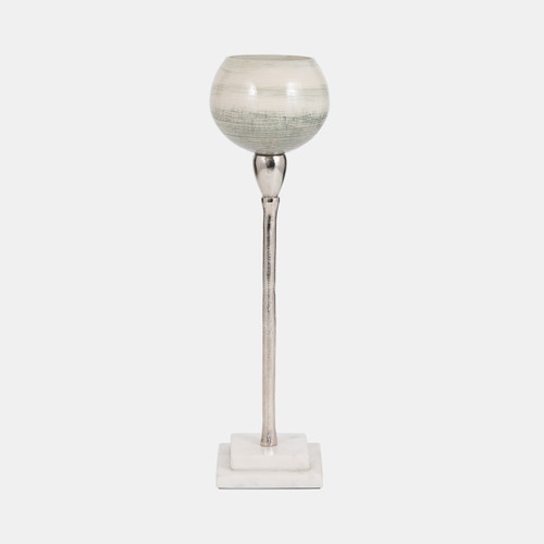 Sagebrook Home Glass 17" Votive Holder W Marble Stand Sage/silv Wishlist Create New