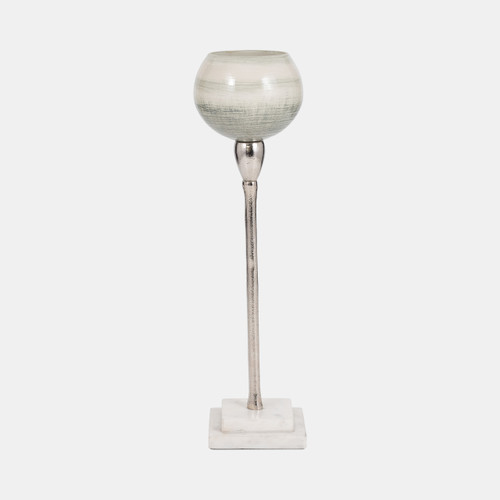 sagebrook home Glass 17" Votive Holder W Marble Stand Sage/silv Wishlist Create New