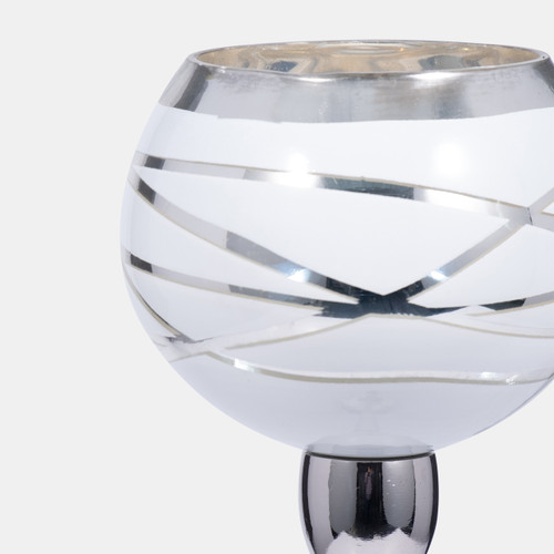 Sagebrook Home Glass 17" Votive Holder W/ Stand White/silver Wishlist Create New