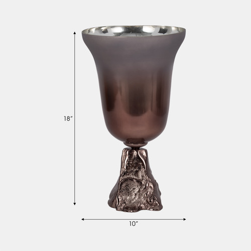 Sagebrook Home Glass 18" 2-tone Chalice Vase Metallic Kd Wishlist Create New
