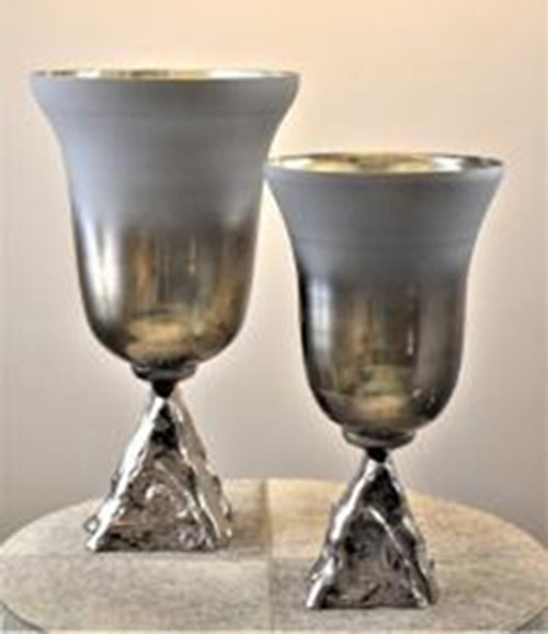 sagebrook home Glass 18" 2-tone Chalice Vase Metallic Kd Wishlist Create New