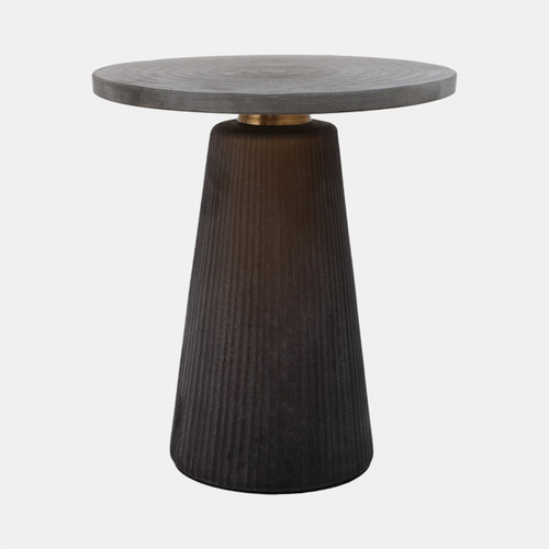 Sagebrook Home Glass 18" Accent Table W Brass Base Smokey Brown Wishlist Create New