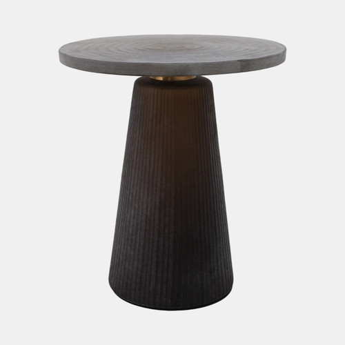 sagebrook home Glass 18" Accent Table W Brass Base Smokey Brown Wishlist Create New