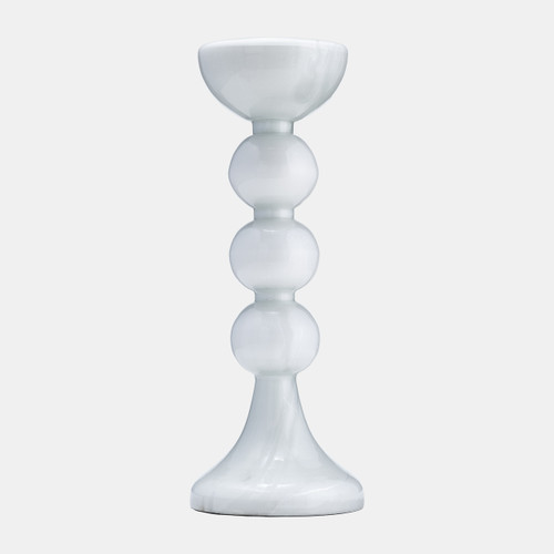 sagebrook home Glass 18"h Bubbly Candle Holder Wht Enam Wishlist Create New