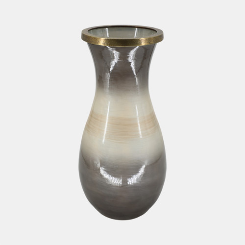 Sagebrook Home Glass 18" Vase With Metal Rim Multi Wishlist Create New