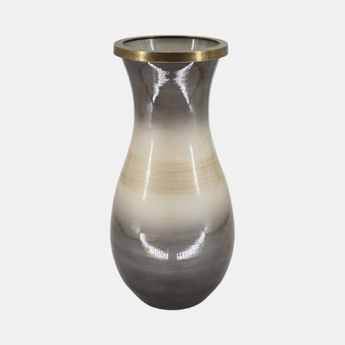 sagebrook home Glass 18" Vase With Metal Rim Multi Wishlist Create New