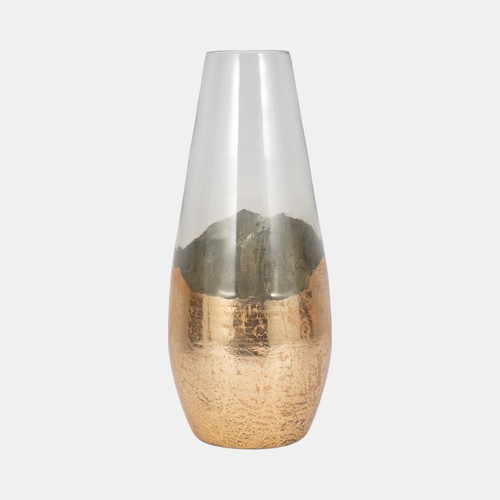 sagebrook home Glass 19" Gold Dipped Vase Clear Wishlist Create New
