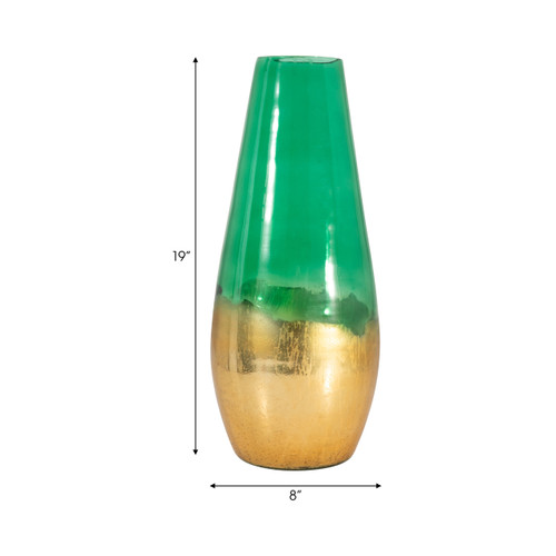 Sagebrook Home Glass 19" Gold Dipped Vase Green Wishlist Create New