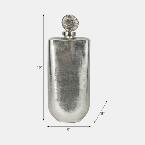 Sagebrook Home Glass 19" Metallic Bottle Orb Topper Silver Wishlist Create New