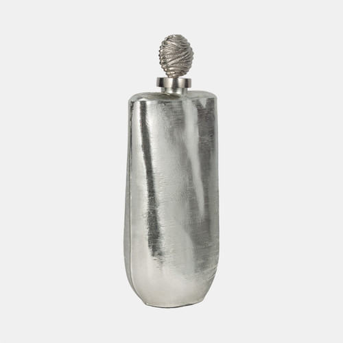 Sagebrook Home Glass 19" Metallic Bottle Orb Topper Silver Wishlist Create New