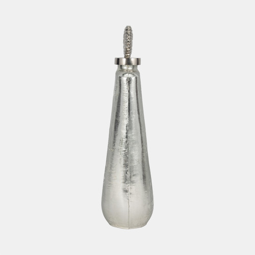 Sagebrook Home Glass 19" Metallic Bottle Orb Topper Silver Wishlist Create New