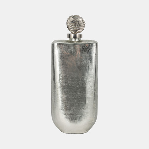 sagebrook home Glass 19" Metallic Bottle Orb Topper Silver Wishlist Create New