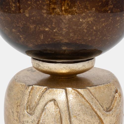Sagebrook Home Glass 19" Ombre Candleholder On Base Ivory/gold Wishlist Create New