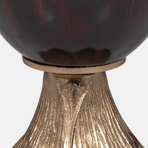 Sagebrook Home Glass 19" Vase W/ Leaf Base Bronze Wishlist Create New