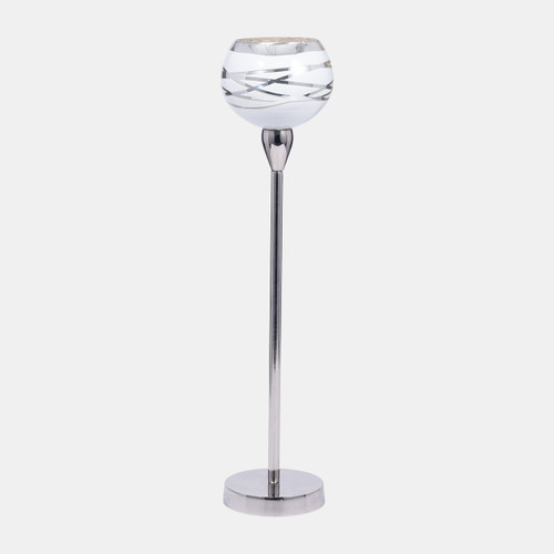 Sagebrook Home Glass 19" Votive Holder W/ Stand White/silver Wishlist Create New