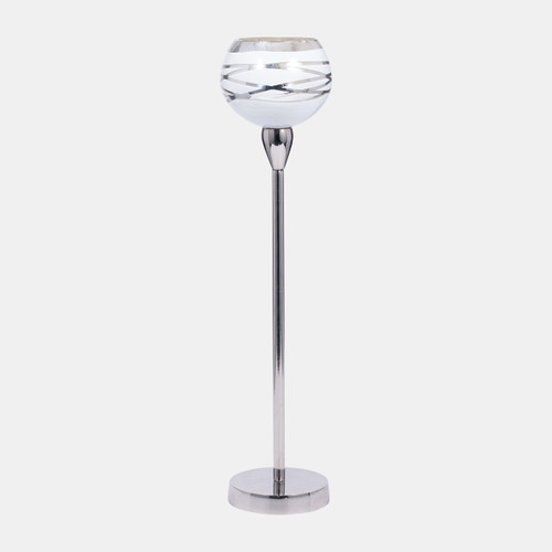 sagebrook home Glass 19" Votive Holder W/ Stand White/silver Wishlist Create New