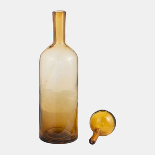 Sagebrook Home Glass 20" Bottle W/ Stopper Amber Wishlist Create New