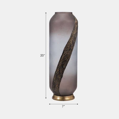 Sagebrook Home Glass 20" Metallic Detail Vase Blush Wishlist Create New
