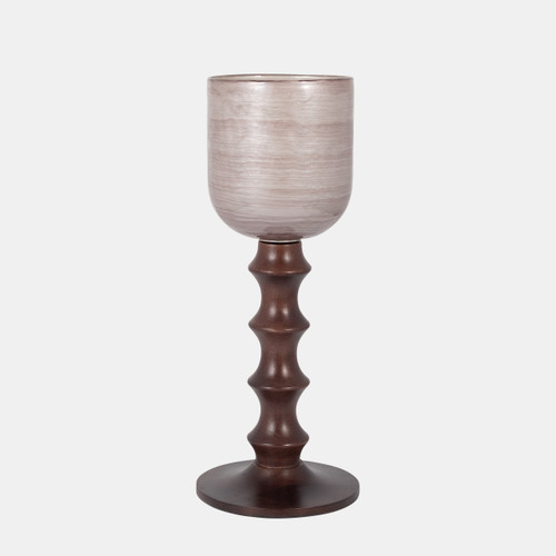 Sagebrook Home Glass 20" Wooden Base Hurrican Blush Wishlist Create New
