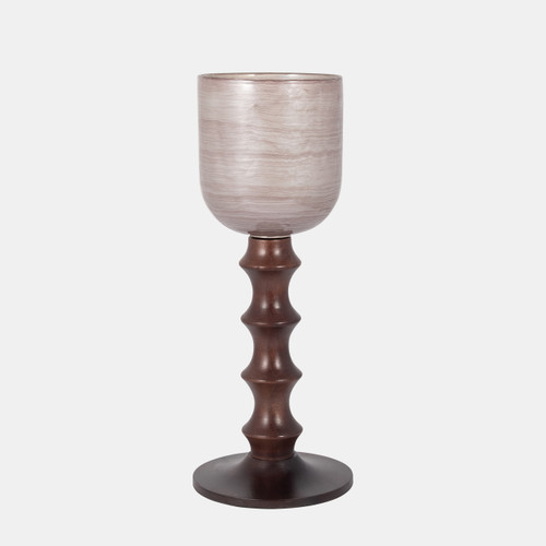 sagebrook home Glass 20" Wooden Base Hurrican Blush Wishlist Create New
