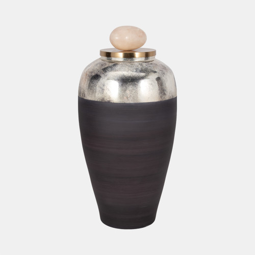 Sagebrook Home Glass 23" Vase W/ Resin Topper Gray Wishlist Create New