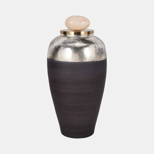 sagebrook home Glass 23" Vase W/ Resin Topper Gray Wishlist Create New