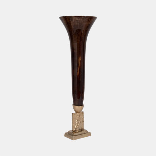 Sagebrook Home Glass 26" Trumpet Vase Bronze Wishlist Create New