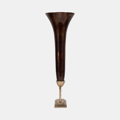 Sagebrook Home Glass 26" Trumpet Vase Bronze Wishlist Create New