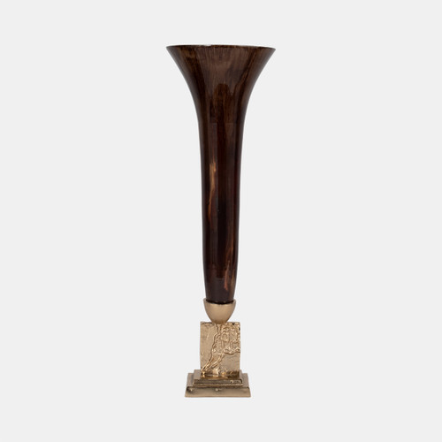 sagebrook home Glass 26" Trumpet Vase Bronze Wishlist Create New