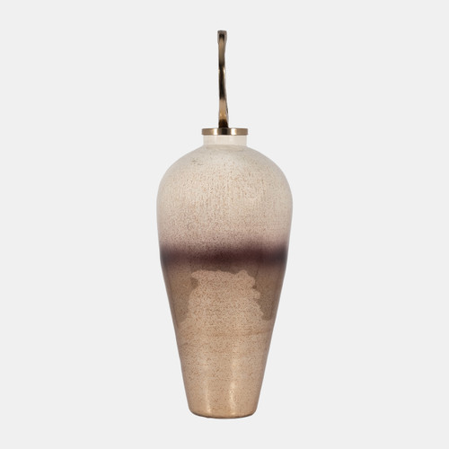 Sagebrook Home Glass 27" Vase Metal Swirl Topper 2-tone Bronze Wishlist Create New