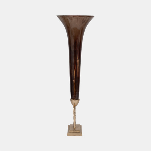 Sagebrook Home Glass 31" Trumpet Vase Bronze Wishlist Create New