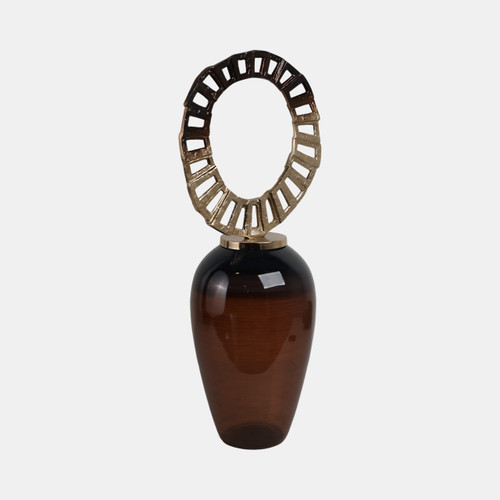 Sagebrook Home Glass 31" Vase With Crown Top Brown Wishlist Create New