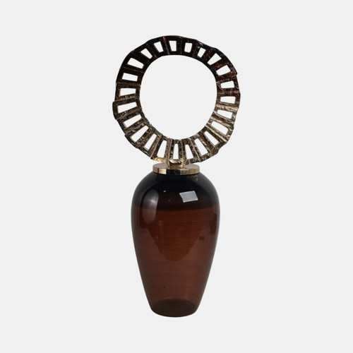 Sagebrook Home Glass 31" Vase With Crown Top Brown Wishlist Create New