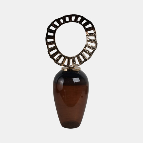 sagebrook home Glass 31" Vase With Crown Top Brown Wishlist Create New