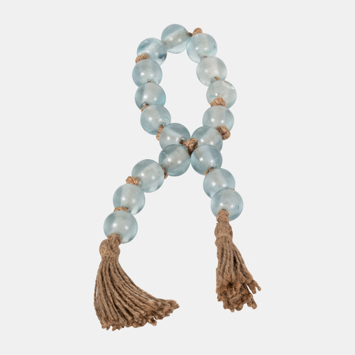 Sagebrook Home Glass 34x1 Beaded Garland W/ Tassel Blue Wishlist Create New