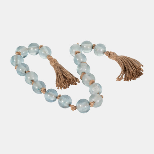 Sagebrook Home Glass 34x1 Beaded Garland W/ Tassel Blue Wishlist Create New