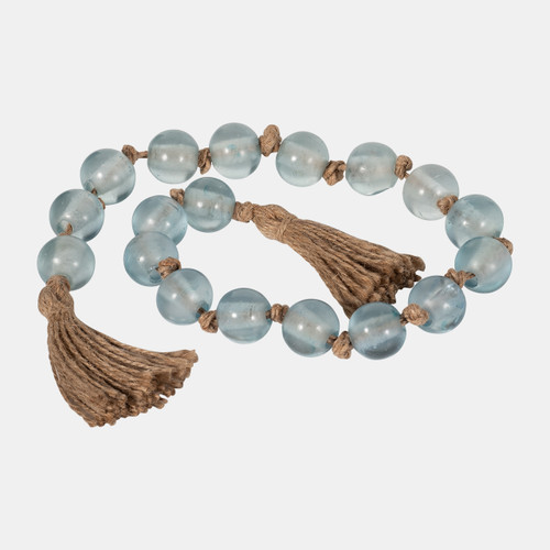 Sagebrook Home Glass 34x1 Beaded Garland W/ Tassel Blue Wishlist Create New