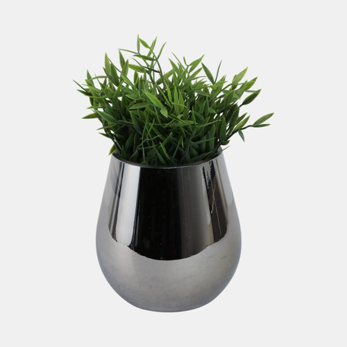 Sagebrook Home Glass 6"h Metallic Vase Silver Wishlist Create New