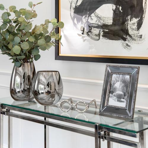 Sagebrook Home Glass 6"h Metallic Vase Silver Wishlist Create New