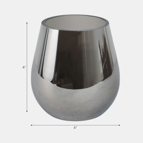 Sagebrook Home Glass 6"h Metallic Vase Silver Wishlist Create New