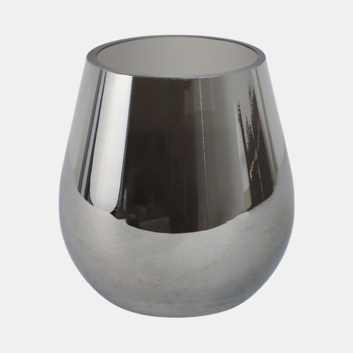 sagebrook home Glass 6"h Metallic Vase Silver Wishlist Create New