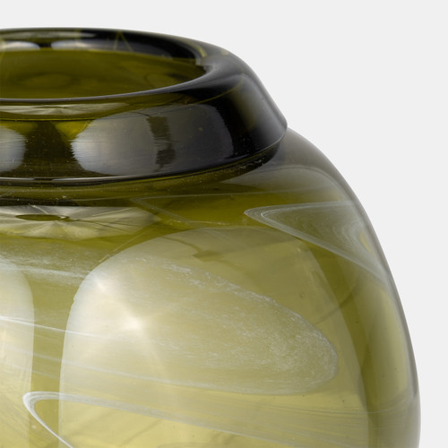 Sagebrook Home Glass 7" Bowl Green Swirl Wishlist Create New