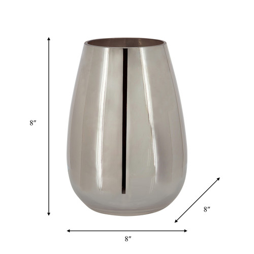 Sagebrook Home Glass 8"h Metallic Vase Silver Wishlist Create New