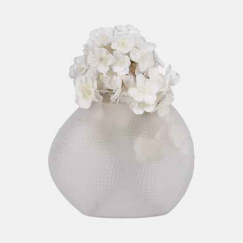 Sagebrook Home Glass 8"h Textured Vase Frosted White Wishlist Create New